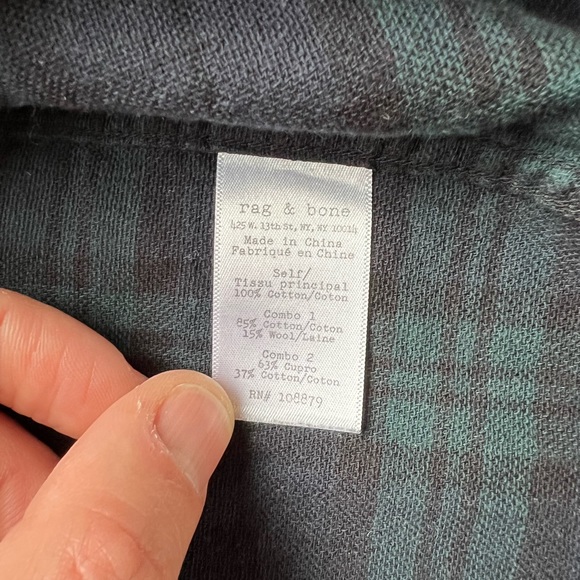 Rag & Bone black watch flannel shirt - Picture 2 of 6